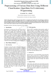 Preprocessing of Various Data Sets Using Different Classification