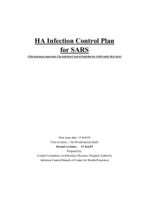 HA Infection Control Plan for SARS