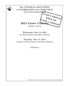 2012 Gauss Contests - CEMC