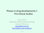 Phases in drug developments I: Pre-clinical studies
