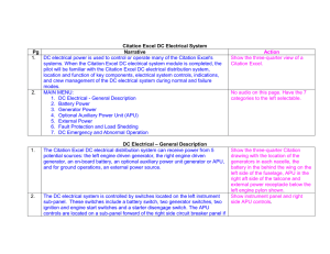 Citation Excel DC Electrical System