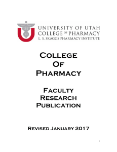 Faculty in Pharmacotherapy - University of Utah College of Pharmacy