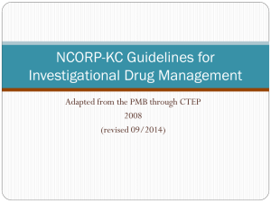 KCCOP Guidelines for Investigational Drug Management