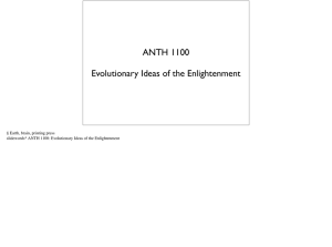 ANTH 1100 Evolutionary Ideas of the Enlightenment