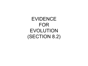 evidence for evolution