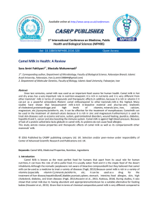Camel Milk in Health: A Review