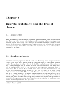 Chapter 8 Discrete probability and the laws of chance