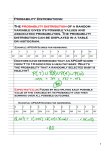 Probability Distributions: The probability distribution of a random