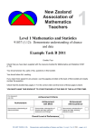 NZAMT 91038 (1.12): Demonstrate understanding of chance and