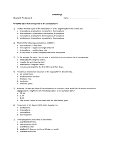 Meteorology Chapter 1 Worksheet 3 Name: Circle the letter that
