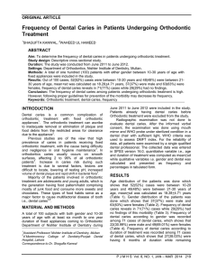 Frequency of Dental Caries in Patients Undergoing