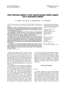 Atrial natriuretic peptide in acute hypoxia