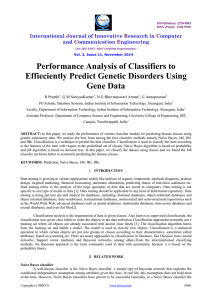 Performance Analysis of Classifiers to Effieciently Predict Genetic