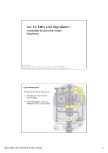 Lec 11: Fatty acid degradation