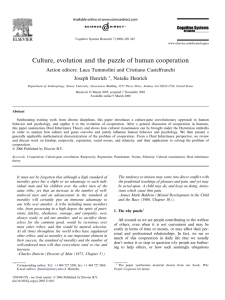 Culture, evolution and the puzzle of human cooperation