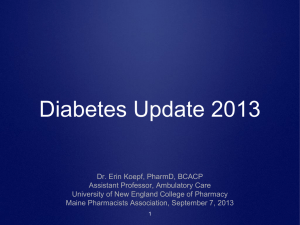 Diabetes Update 2013 - Maine Pharmacy Association