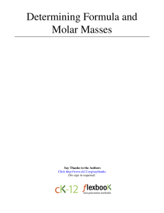 Determining Formula and Molar Masses