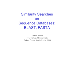 Similarity Searches on Sequence Databases: BLAST