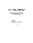 X-Ray Equipment PROCEDURE MANUAL - Dartmouth