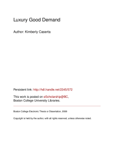 Luxury Good Demand - eScholarship@BC