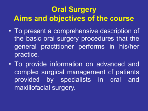 General assessment for Oral Surgery
