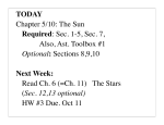 •TODAY •Chapter 5/10: The Sun Required: Sec. 1