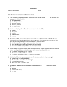 Meteorology Chapter 4 Worksheet 2 Name: Circle the letter that