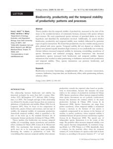 Biodiversity, productivity and the temporal stability of