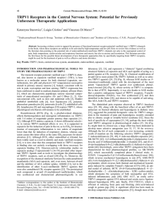 TRPV1 Receptors in the Central Nervous System: Potential for