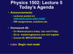 Lecture 5 - UConn Physics