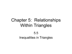 Chapter 5: Relationships Within Triangles
