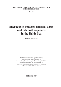 Interactions between harmful algae and calanoid copepods