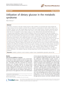 Utilization of dietary glucose in the metabolic syndrome