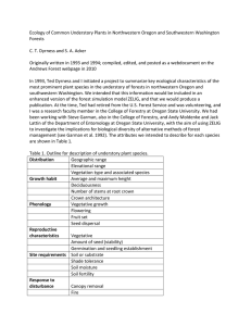 Ecology of Common Understory Plants in Northwestern Oregon and