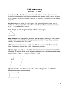 CMP3 Glossary - Connected Mathematics Project