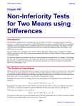 Non-Inferiority Tests for Two Means using Differences
