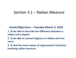 Section 3.1 – Radian Measure