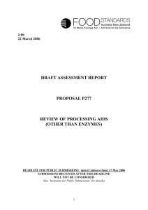 draft assessment report proposal p277 review of processing aids