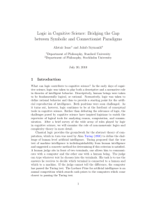Logic in Cognitive Science: Bridging the Gap between Symbolic and