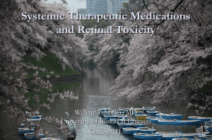 Systemic Therapeutic Agents and Retinal Toxicity