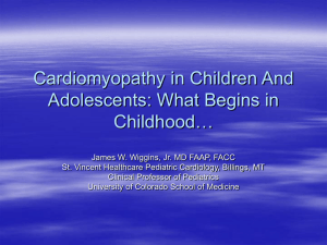 Cardiomyopathy in Children And Adolescents: What Begins in