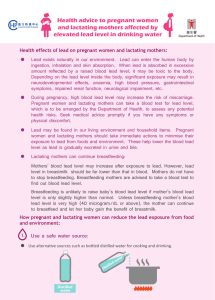 Health advice to pregnant women and lactating mothers affected by