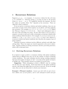 1 Recurrence Relations