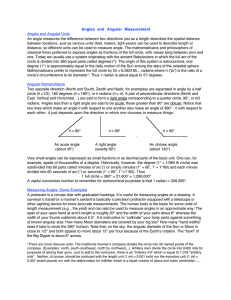 Angles and Measurement