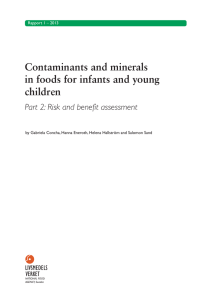 Contaminants and mineral in foods for infants