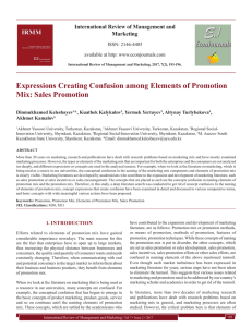 Expressions Creating Confusion among Elements of Promotion Mix
