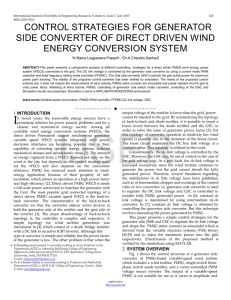 control strategies for generator side converter of direct driven