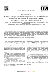 Molecular cloning of a cDNA encoding a novel Ca2+