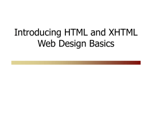 Introducing HTML and XHTML