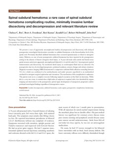 Spinal subdural hematoma: a rare case of spinal subdural